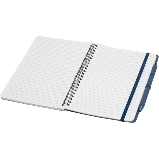 Thalaasa A5 ocean-bound hard cover notebook with ballpoint pen (black ink) - EgotierPro 107901