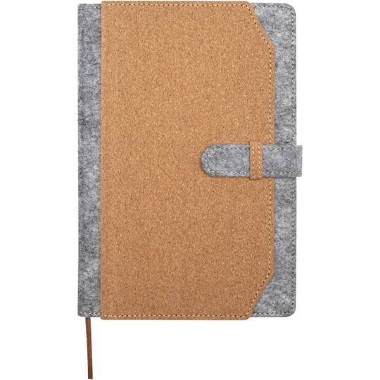 Viviana A5 Notizbuch aus recyceltem Filz und Kork - EgotierPro 107907