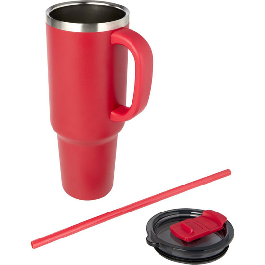 Sydney 1200 ml double wall RCS certified copper vacuum insulated tumbler with straw - EgotierPro 100802