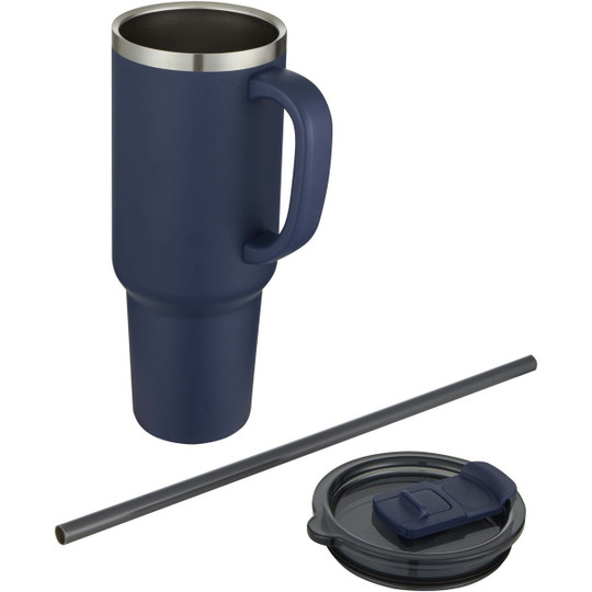 Sydney 1200 ml double wall RCS certified copper vacuum insulated tumbler with straw - EgotierPro 100802