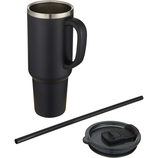 Sydney 1200 ml double wall RCS certified copper vacuum insulated tumbler with straw - EgotierPro 100802