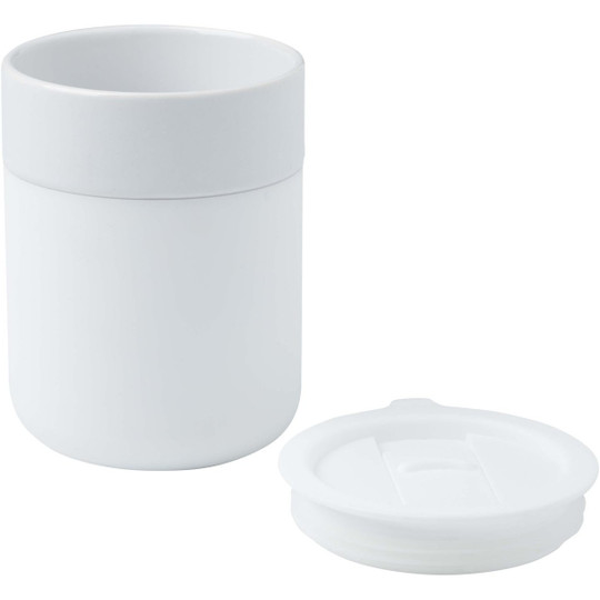 Java kubek ceramiczny z silikonową osłoną i plastikową pokrywką 330 ml - EgotierPro 100808