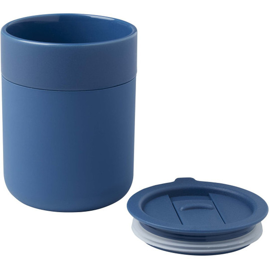 Java 330 ml Keramikbecher mit Silikonhülle und Kunststoffdeckel - EgotierPro 100808