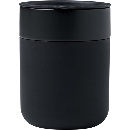 Java 330 ml ceramic tumbler with silicone wrap and plastic lid - EgotierPro 100808