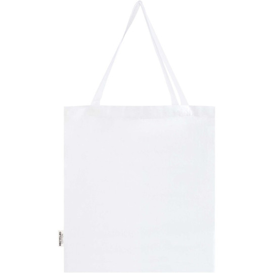 Madras 140 g/m² Baumwoll Tragetasche mit Seitenfalten aus GRS recycelter Baumwolle - EgotierPro 120733