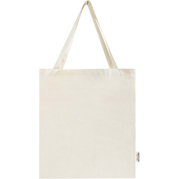 Madras 140 g/m² GRS recycled cotton gusset tote bag - EgotierPro 120733