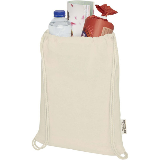 Oregon 140 g/m² GRS recycled cotton drawstring bag - EgotierPro 120735
