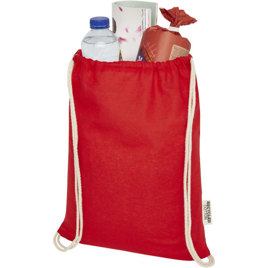 Oregon 140 g/m² GRS recycled cotton drawstring bag - EgotierPro 120735