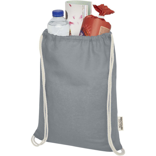 Oregon tas met trekkoord van 140 g/m² GRS gerecycled katoen - EgotierPro 120735