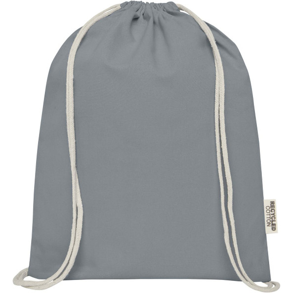 Oregon 140 g/m² GRS recycled cotton drawstring bag - EgotierPro 120735