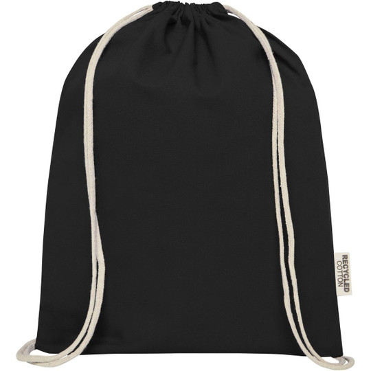 Oregon 140 g/m² GRS recycled cotton drawstring bag - EgotierPro 120735