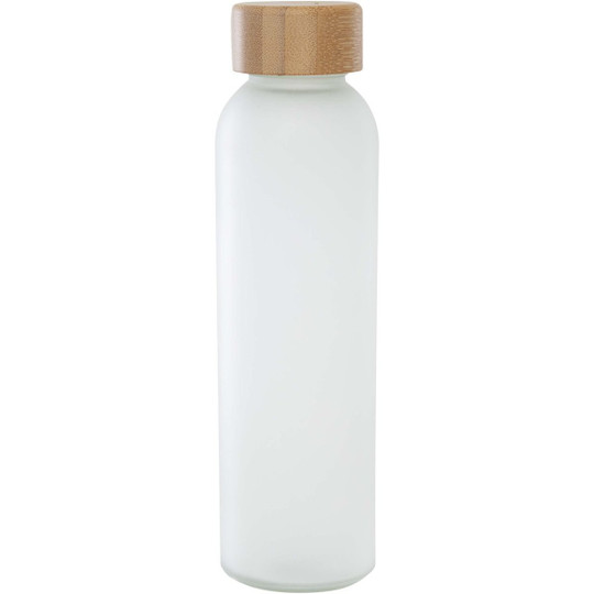 Lume 500 ml fles van mat natronkalkglas met bamboe deksel   - EgotierPro 100830