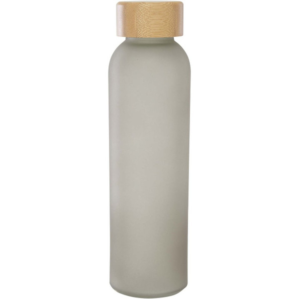 Lume 500 ml matte soda lime glass bottle with bamboo lid   - EgotierPro 100830
