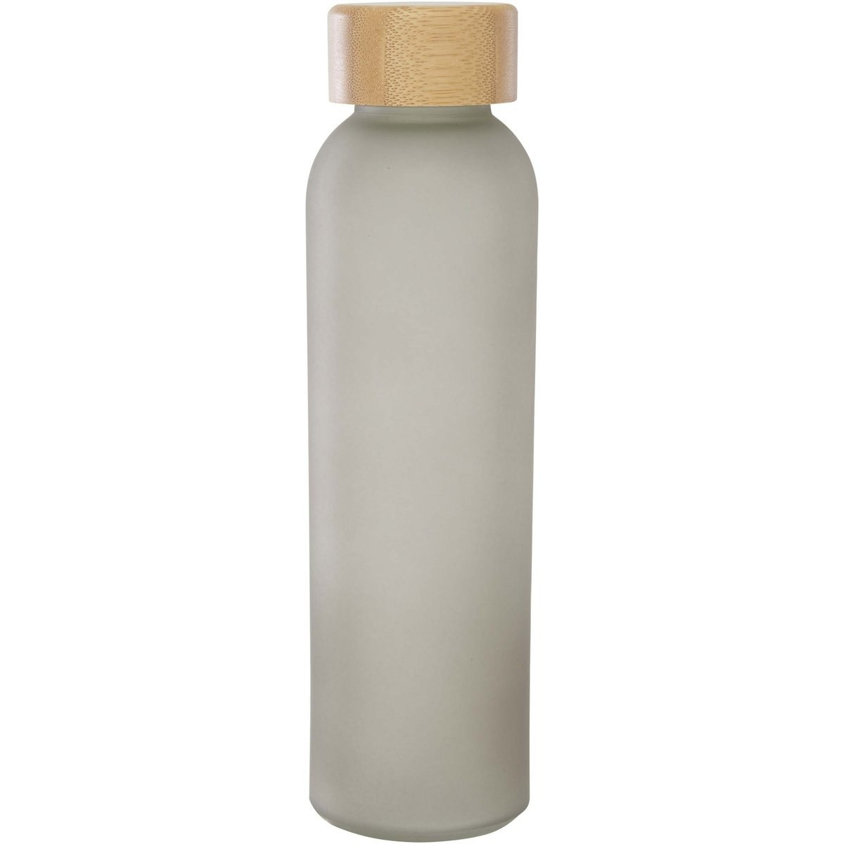 Lume 500 ml matte soda lime glass bottle with bamboo lid   - EgotierPro 100830