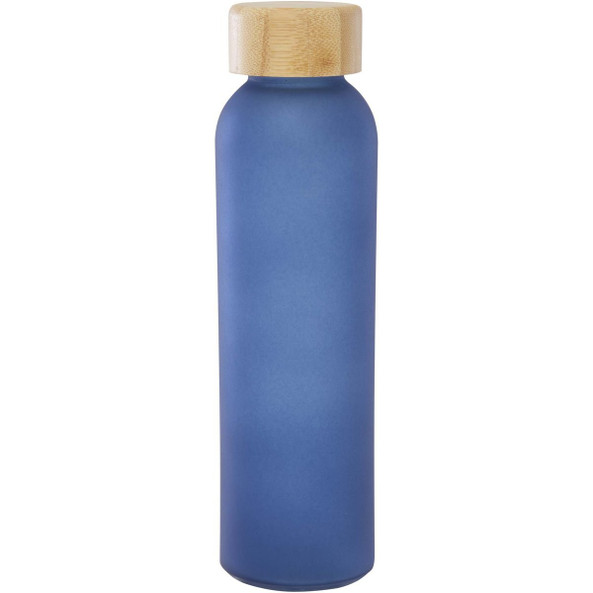Lume 500 ml matte soda lime glass bottle with bamboo lid   - EgotierPro 100830