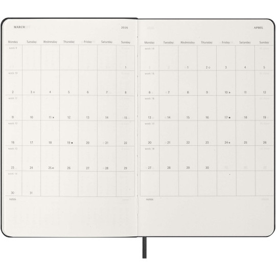 Moleskine 107941 - horizontal hard cover 12 month L weekly planner