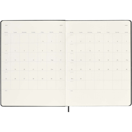 Moleskine 107950 - Hardcover 12 Monate Wochenkalender XL