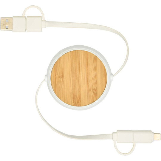 Chechia 5-in-1 recycled plastic 100 cm retractable data sync and 45W fast charge cable - EgotierPro 124419