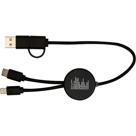 Chechia 30 cm 5-in-1 Kabel aus recyceltem Kunststoff für Datenübertragung und 27W Schnellladung mit Bambusdetails - EgotierPro 124421