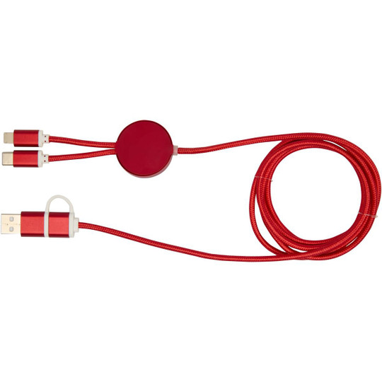 Alasia 5-in-1 recycled aluminium and plastic 150 cm data sync and 27W fast charge cable - EgotierPro 124425