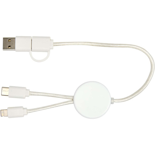 Câble 5 en 1 Citala en plastique recyclé de 30 cm pour la synchronisation des données et la charge rapide de 27 W - EgotierPro 124427