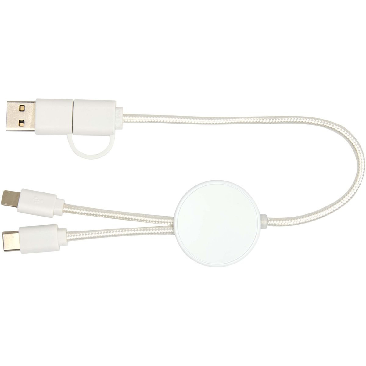 Citala 5-in-1 recycled plastic 30 cm data sync and 27W fast charge cable - EgotierPro 124427