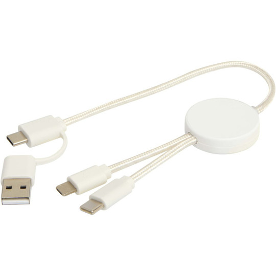 Câble 5 en 1 Citala en plastique recyclé de 30 cm pour la synchronisation des données et la charge rapide de 27 W - EgotierPro 124427