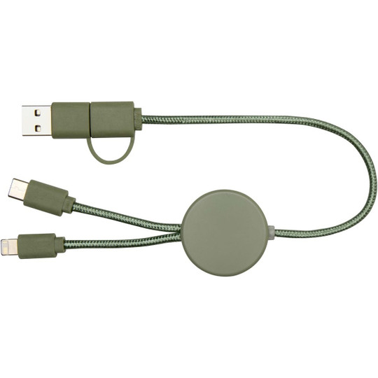 Citala 5-i-1 kabel 30 cm datasynkronisering og 27 W hurtigopladningskabel i genvundet plast - EgotierPro 124427