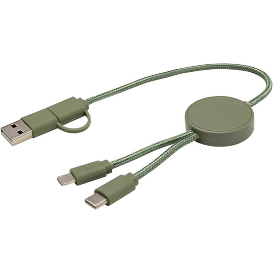 Citala 5-i-1 kabel 30 cm datasynkronisering og 27 W hurtigopladningskabel i genvundet plast - EgotierPro 124427