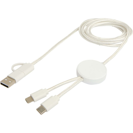 Citala 5-i-1 kabel 150 cm datasynkronisering og 27 W hurtigopladningskabel i genvundet plast - EgotierPro 124428