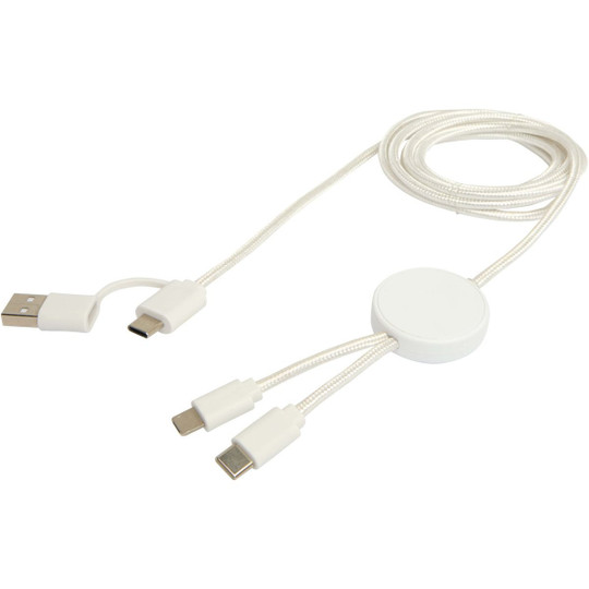 Citala 5-i-1 kabel 150 cm datasynkronisering og 27 W hurtigopladningskabel i genvundet plast - EgotierPro 124428