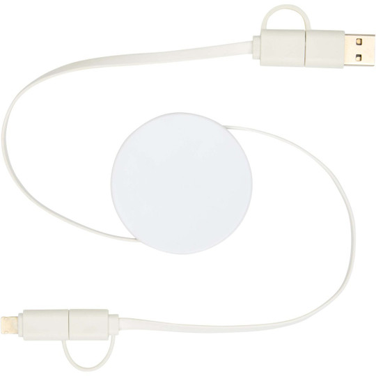 Citala 5-in-1 recycled plastic 90 cm retractable data sync and 40W fast charge cable - EgotierPro 124430