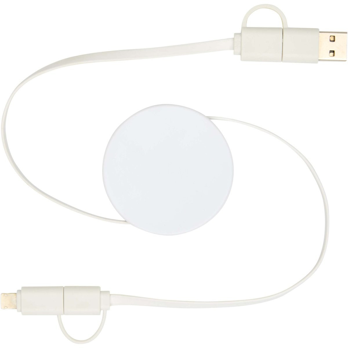 Citala 5-in-1 recycled plastic 90 cm retractable data sync and 40W fast charge cable - EgotierPro 124430