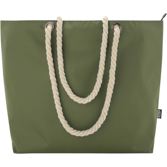 Panama GRS recycled beach cooler tote bag with cord handles 23L - EgotierPro 130079