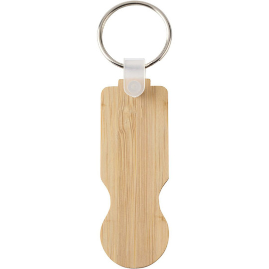 Ronan bamboo trolley keychain - EgotierPro 104593