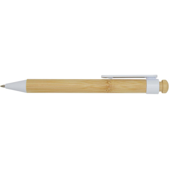 Rattan bamboo and recycled plastic ballpoint pen (black ink) - EgotierPro 106026