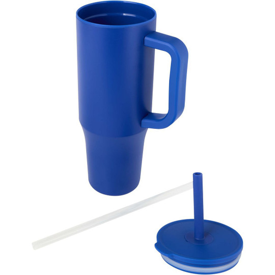 Gobelet isotherme Brady 900 ml certifié RCS avec paille en silicone - EgotierPro 100867