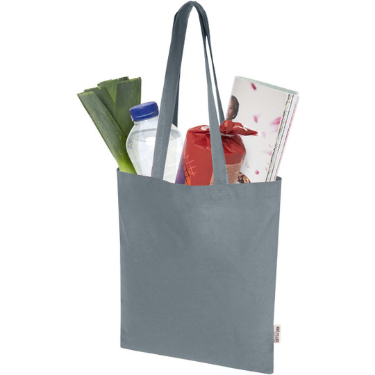Madras Blend 140 g/m² GRS recycled cotton tote bag 7L - EgotierPro 120760