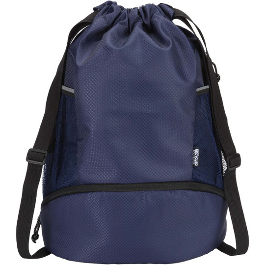 Nomad GRS recycled sports drawstring bag with bottom compartment 18L - EgotierPro 130099