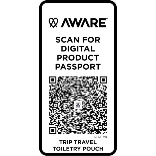 Trip Aware™ Recycelter Reisekulturbeutel 2 L  - EgotierPro 120767