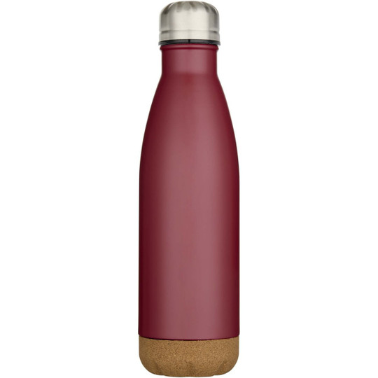 Cove 500 ml doppelwandige, vakuumisolierte Trinkflasche aus Edelstahl mit Korkdetails - EgotierPro 100892