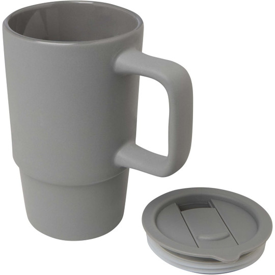 Carter 450 ml mok van keramiek met plastic deksel - EgotierPro 100896