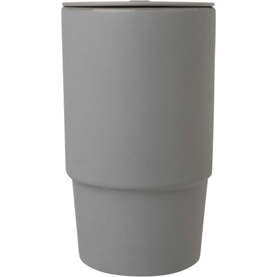 Mug Carter en céramique de 450 ml avec couvercle en plastique - EgotierPro 100896