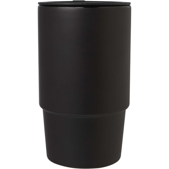 Carter 450 ml ceramic mug with plastic lid - EgotierPro 100896