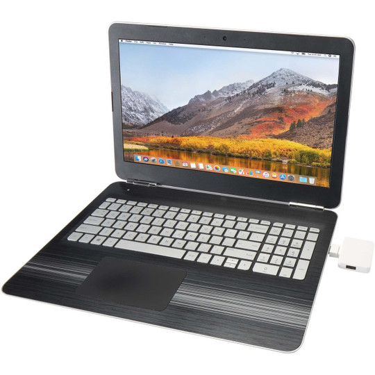 Gaia 4-port USB hub with USB-A and Type-C output and dual input - made from recycled plastic - EgotierPro 124449