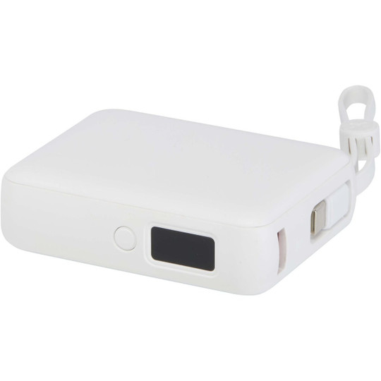 Acrux 35 W 10.000 mAh Tablet Powerbank mit integriertem Typ-C-Kabel aus recyceltem Kunststoff - EgotierPro 124450