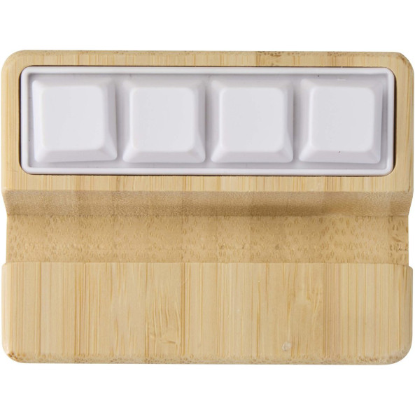Algol recycled plastic phone stand and fidget toy with bamboo details - EgotierPro 124466