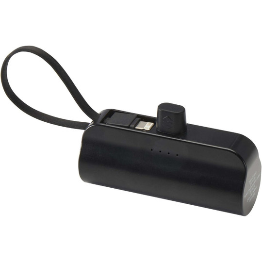 Alnair 5000 mAh 10W recycled plastic Type-C power bank with built-in flip stand and 2-in-1 cable - EgotierPro 124472
