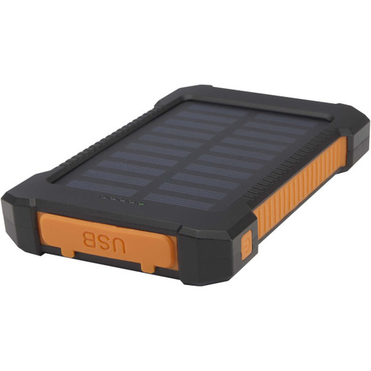 Altair robuuste powerbank op zonne-energie van 5000 mAh 10 W met ingebouwde zaklamp van gerecycled plastic - EgotierPro 124471