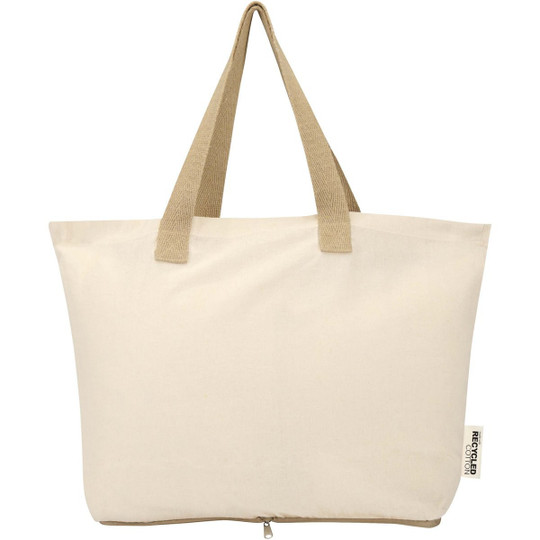 Sierra 140 g/m² GRS recycled foldable cotton tote bag 12L - EgotierPro 120788